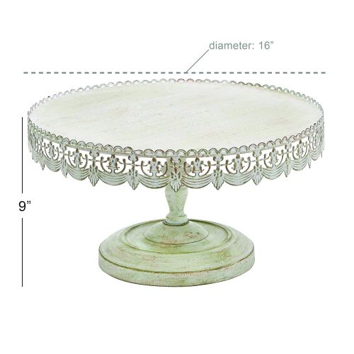  Deco 79 Metal Cake Stand Home Decor, 16 by 9-Inch
