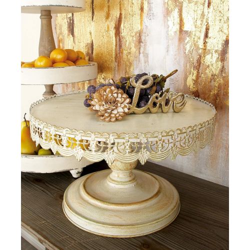  Deco 79 Metal Cake Stand Home Decor, 16 by 9-Inch