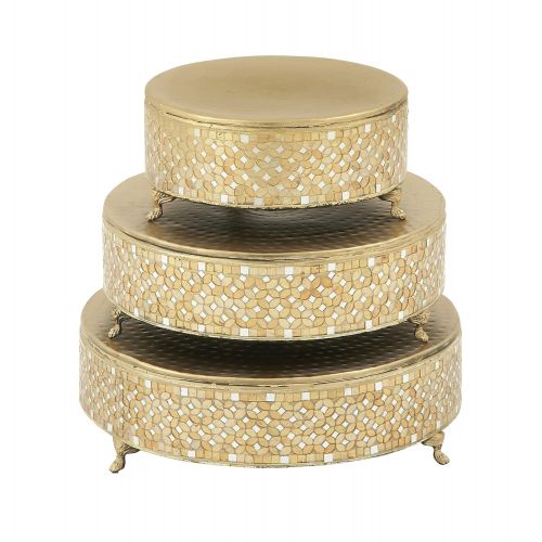  Deco 79 23980 Metal Mosaic Cake Stand (Set of 3), 12/16/18