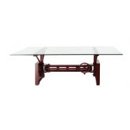 Deco 79 42927 Industrial Wood, Metal and Glass Coffee Table 27 W x 20 H Red, Clear