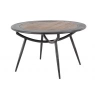 Deco 79 88584 Industrial Wood and Metal Round Coffee Table, 30 W x 17 H, Gray, Brown