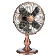 DecoBREEZE Oscillating Table Fan 3-Speed Air Circulator Fan, 10-Inch, Brushed Copper
