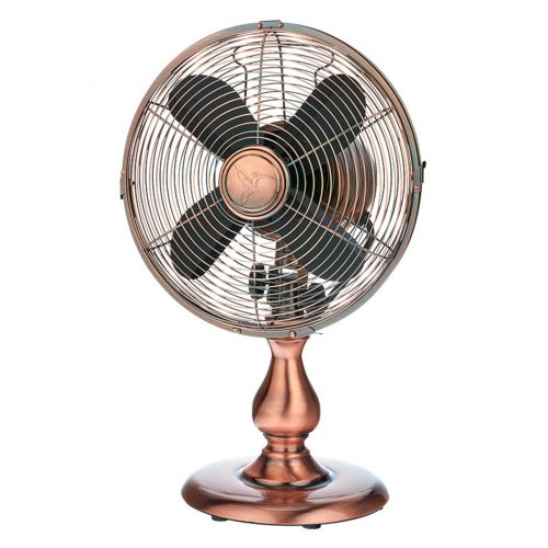  DecoBREEZE Oscillating Table Fan 3-Speed Air Circulator Fan, 10-Inch, Brushed Copper