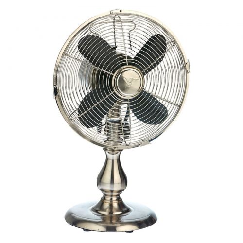  DecoBREEZE Oscillating Table Fan 3-Speed Air Circulator Fan, 10-Inch, Brushed Copper