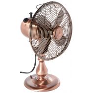 Deco Breeze DecoBREEZE Oscillating Table Fan 3 Speed Air Circulator Fan, 10 In, Brushed Copper