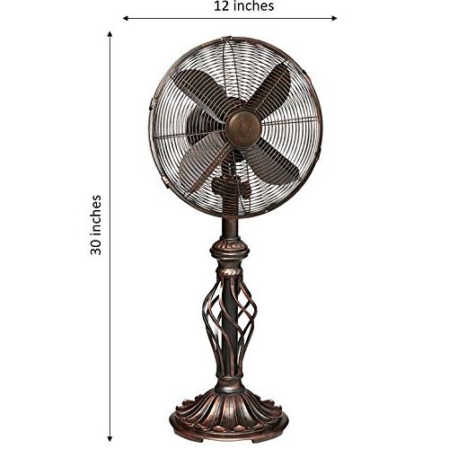  Deco Breeze DecoBREEZE Oscillating Table Fan 3 Speed Air Circulator Fan, 12 In, Prestige