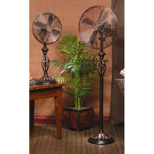  Deco Breeze DecoBREEZE Oscillating Table Fan 3 Speed Air Circulator Fan, 12 In, Prestige