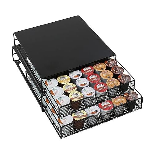  DecoBrothers K-Cup Holder Drawer for 36 Coffee Pods Storage, Black