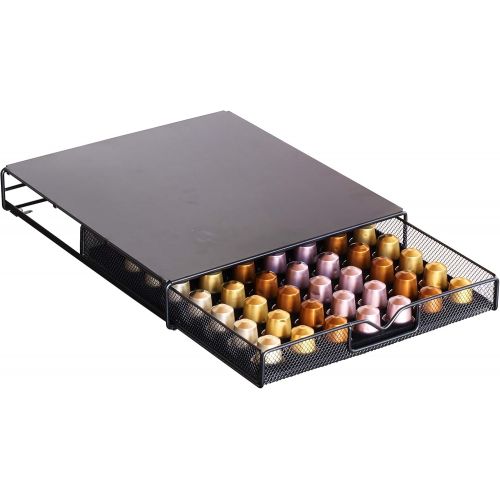  Deco Brothers DecoBros Coffee Pod Storage Mesh Nespresso Drawer Holder for 56 Capsules, Black