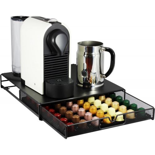  Deco Brothers DecoBros Coffee Pod Storage Mesh Nespresso Drawer Holder for 56 Capsules, Black