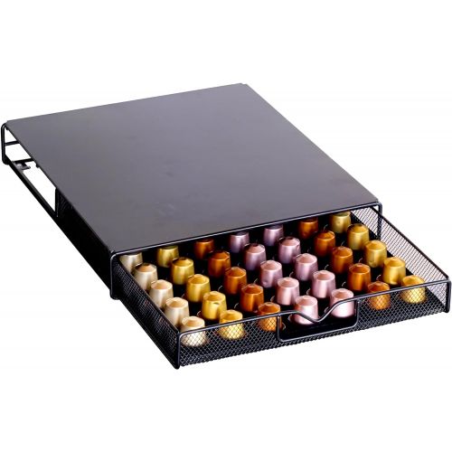  Deco Brothers DecoBros Coffee Pod Storage Mesh Nespresso Drawer Holder for 56 Capsules, Black