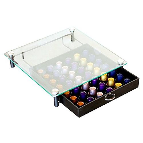  Deco Brothers DecoBros Crystal Tempered Glass Nespresso OriginalLine Storage Drawer Holder for Capsules