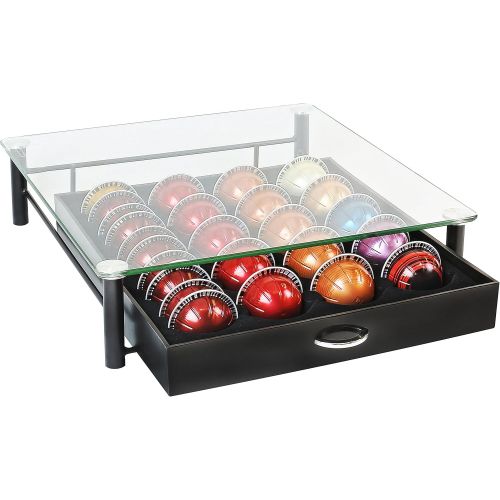  Deco Brothers DecoBros Crystal Tempered Glass Nespresso Vertuoline Storage Drawer Holder for Capsules