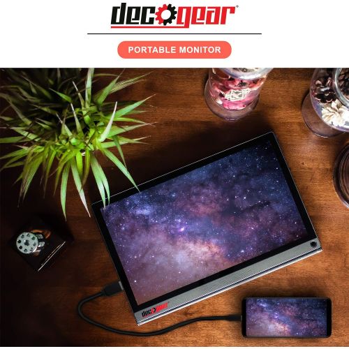  [아마존 핫딜] Deco Gear 15.6 Portable Monitor 1080p IPS HD Panel, Touchscreen with 10 Point Capacitive Control, 10,000 mAh Battery, Built-in Dual Speakers & USB Type-C and HDMI Devices Connectio