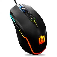 Deco Gear Wired Gaming Mouse 800-5000 Adjustable DPI High Precision Optical Mouse Ergonomic for All Gaming Grips 11 RGB Backlit Modes 6 Buttons