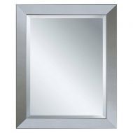 Deco Mirror 40 in. x 28 in. Modern Wall Mirror in Brushed Nickel