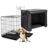 Deco Pet Folding Metal Dog/Cat/Pet Crate with Crate Cover Bundle