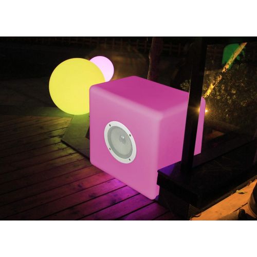  [아마존베스트]-Service-Informationen Deco4Me LED Cube 30 x 30 x 30 cm with Speaker Soundbar Bluetooth Light Cube Garden