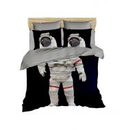 DecoMood Astronaut Bedding, Space and Astronaut Themed Quilt/Duvet Cover Set, Full/Queen Size, Boys Kids Bed Set, Comforter Included (5 Pieces)