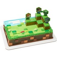 DecoSet® Mobs Beware Minecraft Cake Topper, 6-Piece Stackable Cake Decoration, Interlocking 3D Blocks With Characters, Food Safe Birthday Cake Decoration