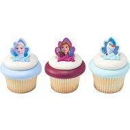 DecoPac Frozen II Rings, Cupcake Decorations Featuring Elsa, Anna, And Olaf For Birthday And Christmas Celebrations - 24 Pack