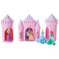 DecoPac DecoSet Disney Princess Happily Ever After Birthday Cake Topper, 6 Piece Cake Decorations, Includes Castle with Moveable Turrets, Cinderella, Ariel and Repunzel Figurines