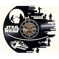 DecoStyleStudio Star Wars Vinyl wall Clock Decor For Walls From Vinyl Records Handmade Reclaimed Decoration Wall Decor Sign