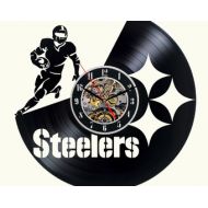 DecoStyleStudio Steelers the Sheep Vinyl wall Clock Decor For Walls From Vinyl Records Handmade Reclaimed Decoration Wall Decor Sign