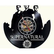 DecoStyleStudio Supernatural Vinyl wall Clock Decor For Walls From Vinyl Records Handmade Reclaimed Decoration Wall Decor Sign