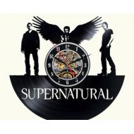 DecoStyleStudio Supernatural Vinyl wall Clock Decor For Walls From Vinyl Records Handmade Reclaimed Decoration Wall Decor Sign