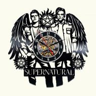 DecoStyleStudio Supernatural Vinyl wall Clock Decor For Walls From Vinyl Records Handmade Reclaimed Decoration Wall Decor Sign