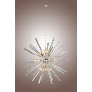 Decomust 46 Inch Crystal Bar Ceiling Pendant Fixtures Chandelier Sputnik Axis (Clear Glass)