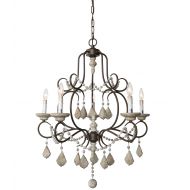 Decomust Dot Com 29 Vintage French Country Chateau 5 Light Crystal Chandelier Metal Frame Pendant Lamp