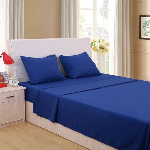  Deconovo Brushed Microfiber Flat Wrinkle Fade and Stain Resistant Deep Pocket Fitted 4 Piece Bed Sheets Set