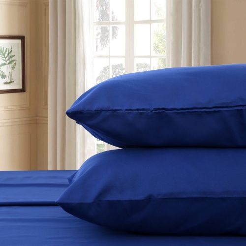  Deconovo Brushed Microfiber Flat Wrinkle Fade and Stain Resistant Deep Pocket Fitted 4 Piece Bed Sheets Set