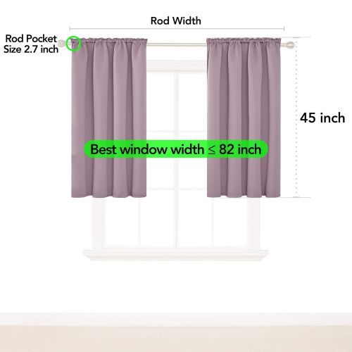  [아마존 핫딜]  [아마존핫딜]Deconovo Pink Lavender Blackout Curtains Rod Pocket Curtain Panels Thermal Insulated Curtains for Nursery 52W x 63L Inch 2 Panels