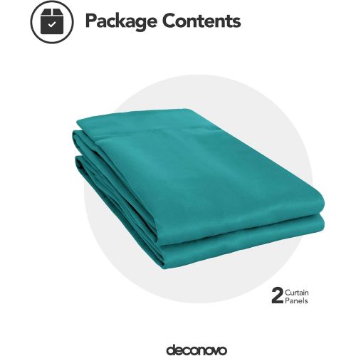  [아마존 핫딜]  [아마존핫딜]Deconovo Room Darkening Blackout Curtains Thermal Insulated Grommets Energy Saving Drapes with Silver Coating Sunlight Blocking Drapes for Bedroom 42W x 95L inch Teal 2 Panels