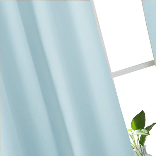  [아마존 핫딜] [아마존핫딜]Deconovo Rod Pocket Window Panels Room Darkening Thermal Insulated Blackout Curtains for Nursery Room 38 Inch by 72 Inch Baby Blue 2 Curtain Panels