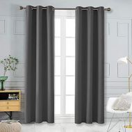 [아마존 핫딜] Deconovo Thermal Insulated Curtains for Living Room Grommet Solid Window Drapes Dark Grey 2 Panels 42x108 Inch