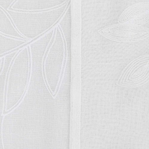  [아마존 핫딜]  [아마존핫딜]Deconovo OEsenvorhang Transparent Leinenoptik Stores Gardinen 138x117 cm Creme Blatter 2er Set