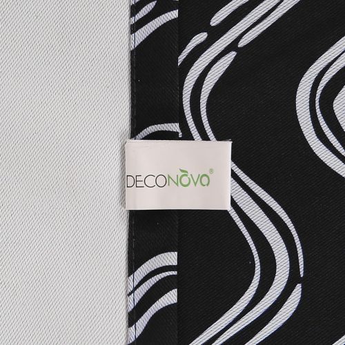  Deconovo Curtains Ocean Wave Print Rod Pocket Blackout Window Curtians for Kids Room, 42x63 Inch, Black