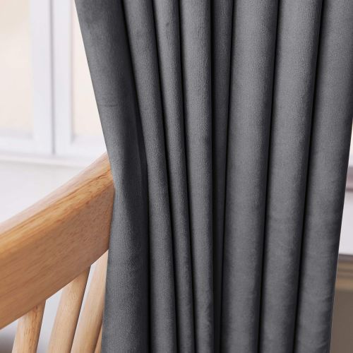  Deconovo Velvet Curtains for the Bedroom, Semi-Transparent Curtains