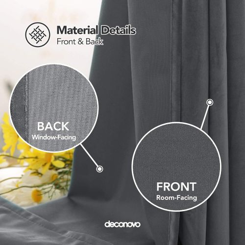  Deconovo Velvet Curtains for the Bedroom, Semi-Transparent Curtains