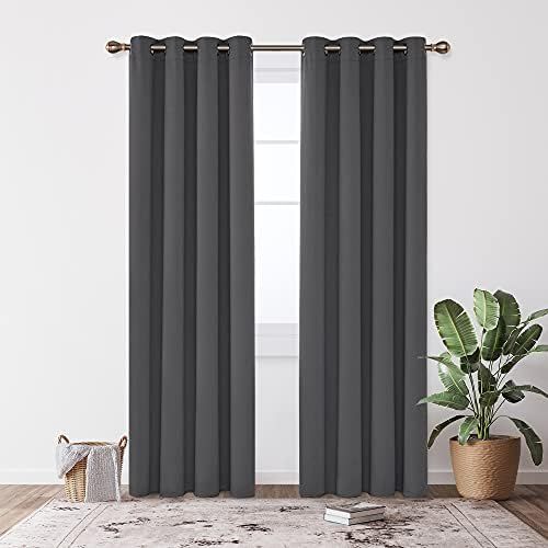  Deconovo Eyelet Blackout Curtains, 245x140