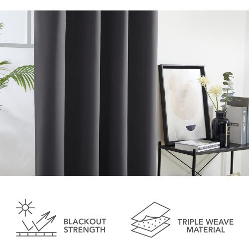  Deconovo Eyelet Blackout Curtains, 245x140