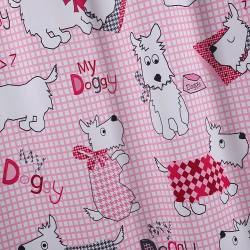  Deconovo Blackout Curtain Pink Dog Cartoon Curtains For Bedroon 52x84 Inch 1 Pair