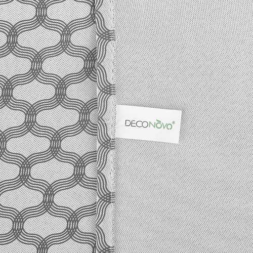  Deconovo Energy Saving Moroccan Print Grey Bedroom Blackout Curtains with Grommet and White Sheer Curtains- Grommet Top Thermal Insulated Curtains 42x84 Inch Grey 4 Panels