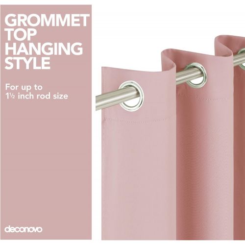  Deconovo Room Darkening Thermal Insulated Blackout Grommet Window Curtain Panel for Kids Room 42x84-inchFuchsia Pink Set of 2