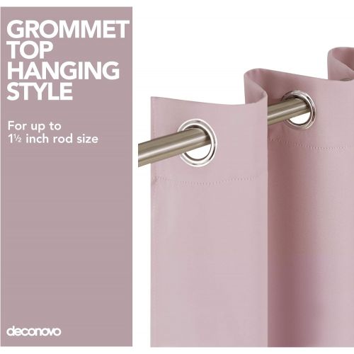  Deconovo Room Darkening Thermal Insulated Blackout Grommet Window Curtain Panel for Kids Room 42x84-inchFuchsia Pink Set of 2