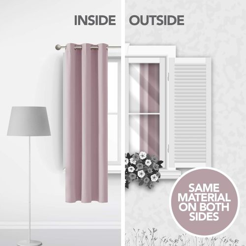  Deconovo Room Darkening Thermal Insulated Blackout Grommet Window Curtain Panel for Kids Room 42x84-inchFuchsia Pink Set of 2